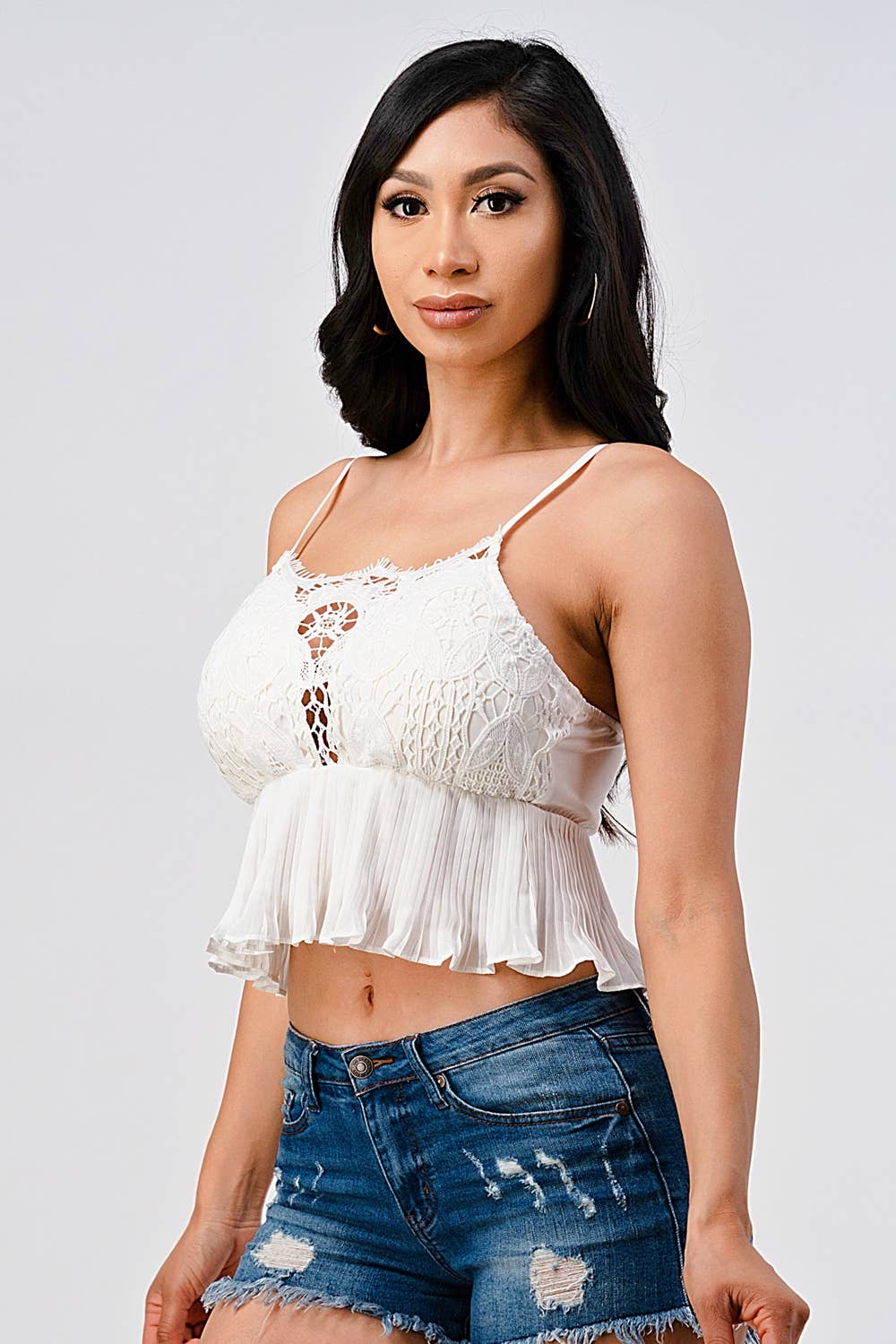 French Kiss - Vente Caraco – femme - Camisole #T4193 avec bordure en dentelle8