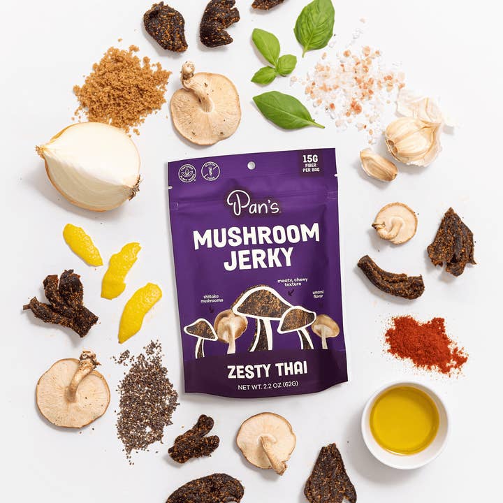 Pan's Mushroom Jerky - Wholesale Jerky - Pan's Mushroom Jerky - 2.2oz Zesty Thai4