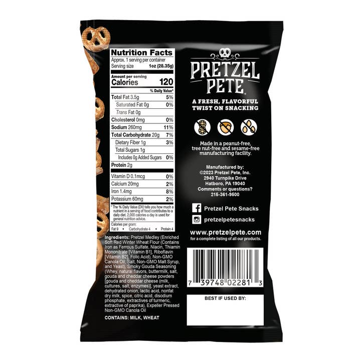 Pretzel Pete - Wholesale Pretzels - Smoky Gouda Pretzel Medley 1.0 oz.1