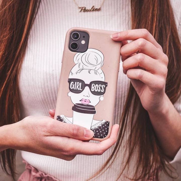 Natch - Vendita all'ingrosso Custodia per cellulare - Donna - Custodia per telefono ecologica per iPhone XR Plus - Girl Boss1