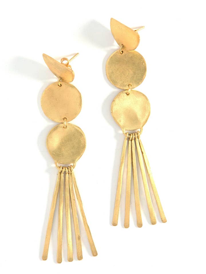 Boucles d'oreilles pendantes Sticks and Stones pour la vente par Fair Anita