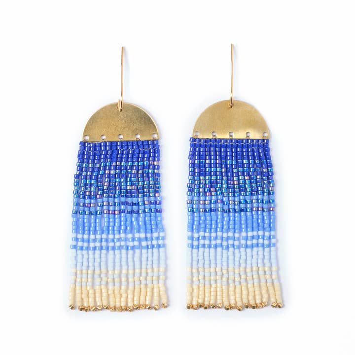 Mayana Designs Co - Wholesale Tassel Earrings - Beaded Handwoven Ombre Fringe Earrings (Brown)5
