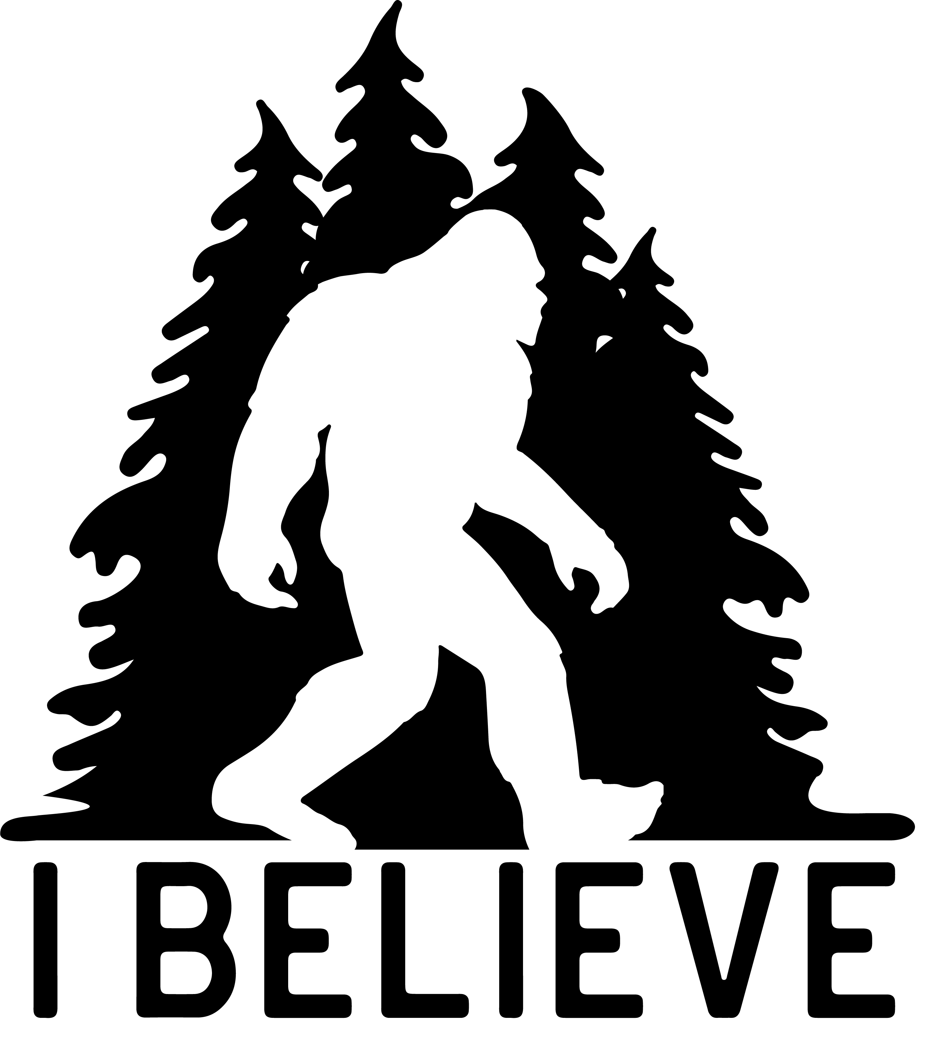 Gunmetal Sasquatch in Trees | Full zip hoodie for wholesale on Faire1