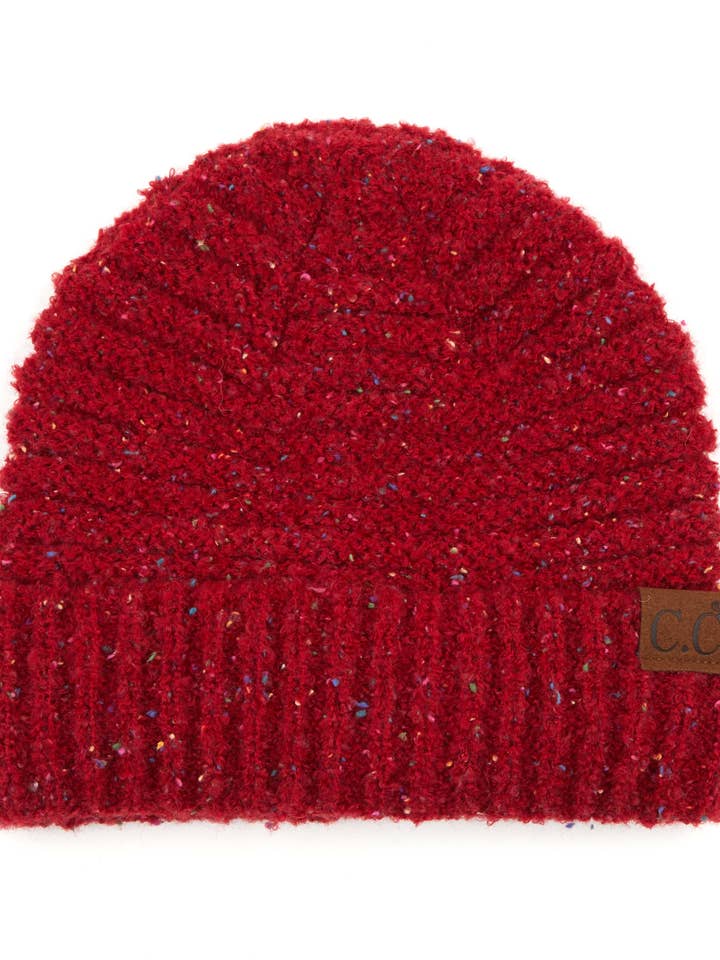 Regular Boucle Beanie - Confetti Red for wholesale by Funky Junque