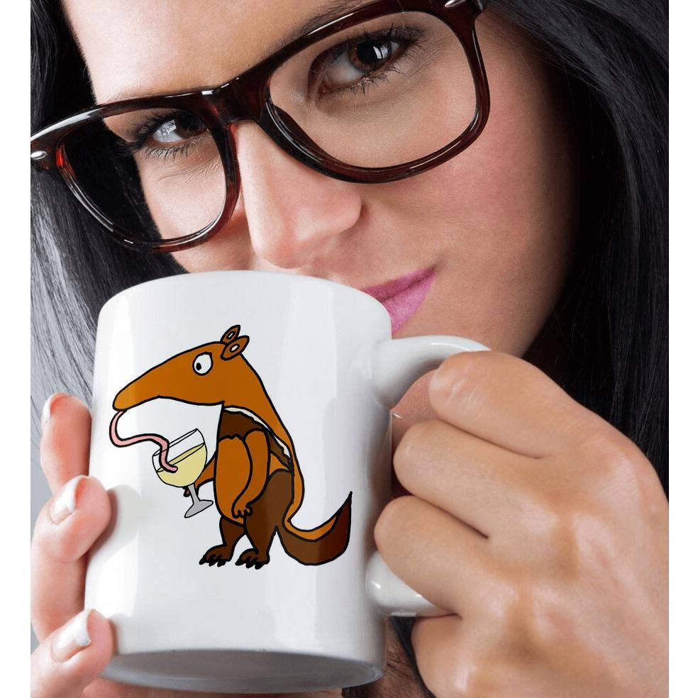 3dRose - Wholesale Coffee Mug - 3dRose, Cute Funny Anteater or Aardvark Drinking Wine Cartoon, Mug9