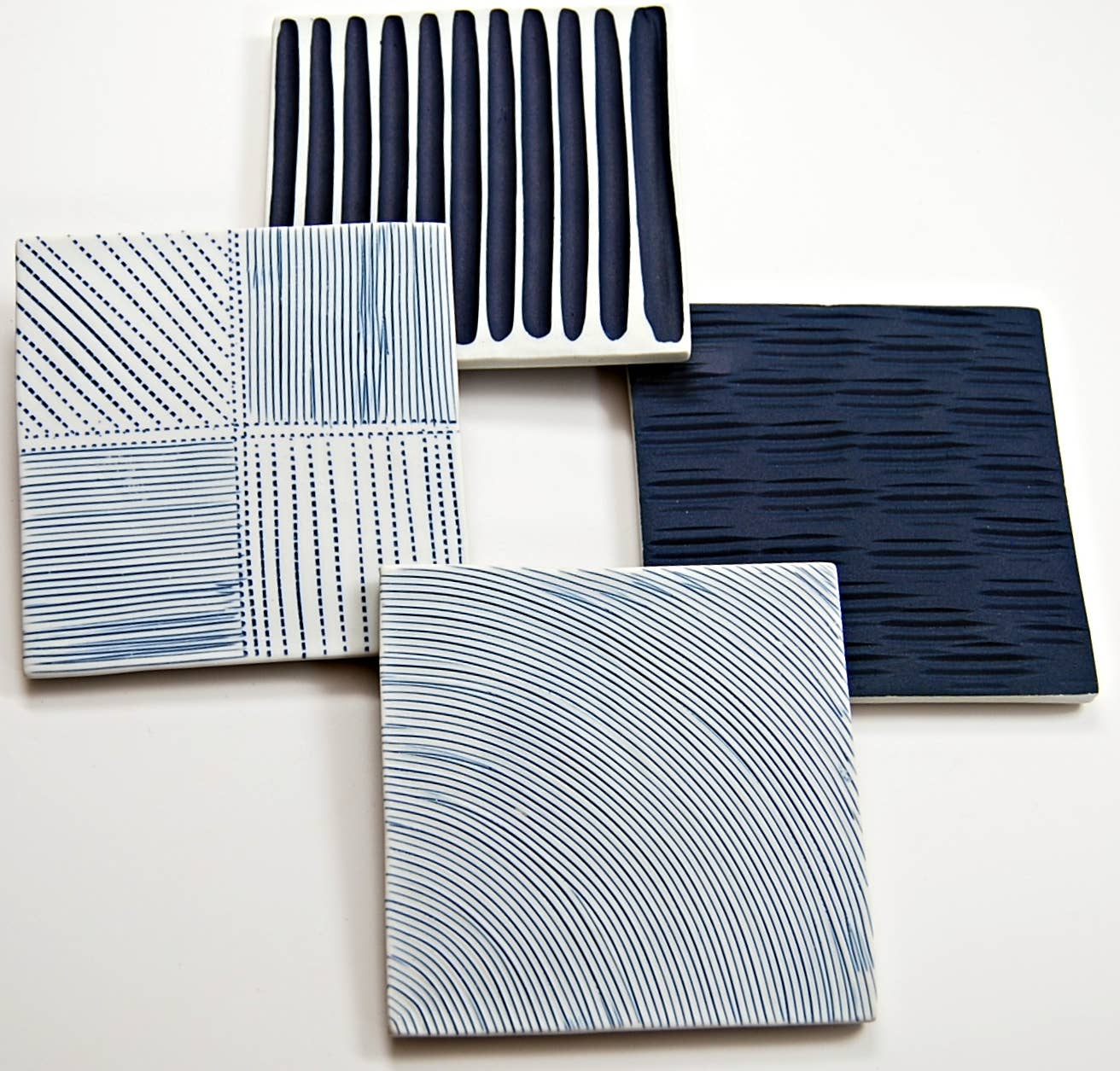 Art Floral Trading LLC - Wholesale Coasters - Coaster Square Slab - Blue & White 1 -set of 4