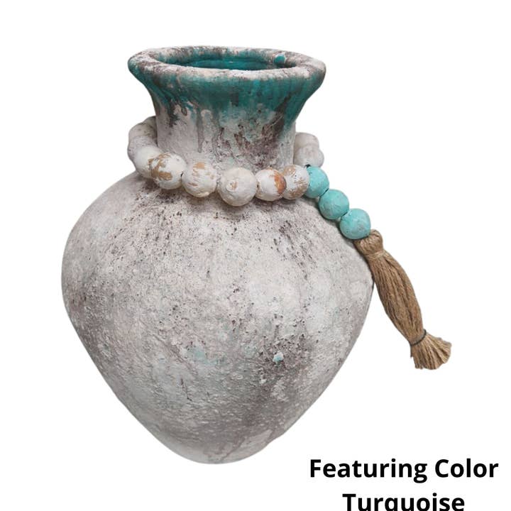 14" Helene Clay Vase mit Girlande für den Großhandel von ClayRoot Artisan Studio