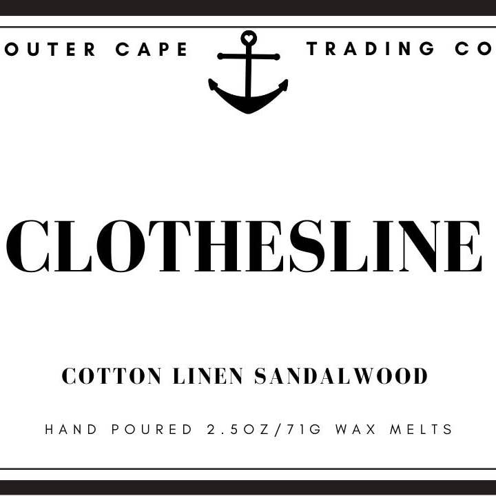 Katoenen waslijn Linnen Sandelhout Sojawas Smelt 2,5oz voor wholesale door Outer Cape Trading Company