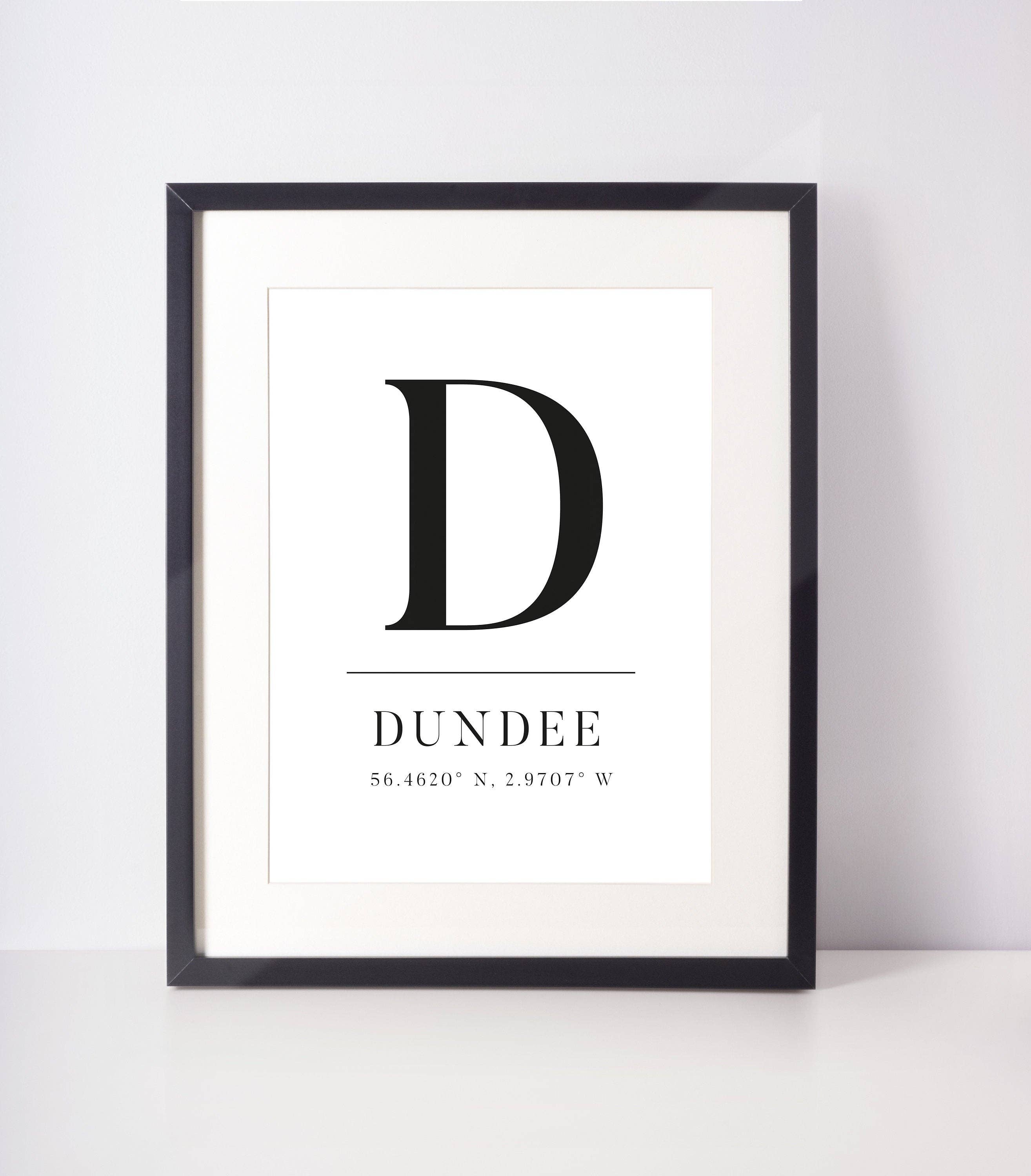 Kalloway Design – wholesale Art print – Dundee Latitude Longitude Location Unframed Print0