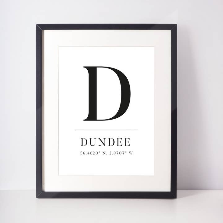 Kalloway Design – wholesale Art print – Dundee Latitude Longitude Location Unframed Print0
