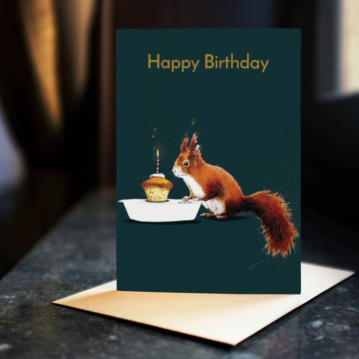 Some Ink Nice - Vendita all'ingrosso Biglietti di auguri - Biglietto di auguri di buon compleanno scoiattolo rosso* carta scoiattolo * carte artistiche2