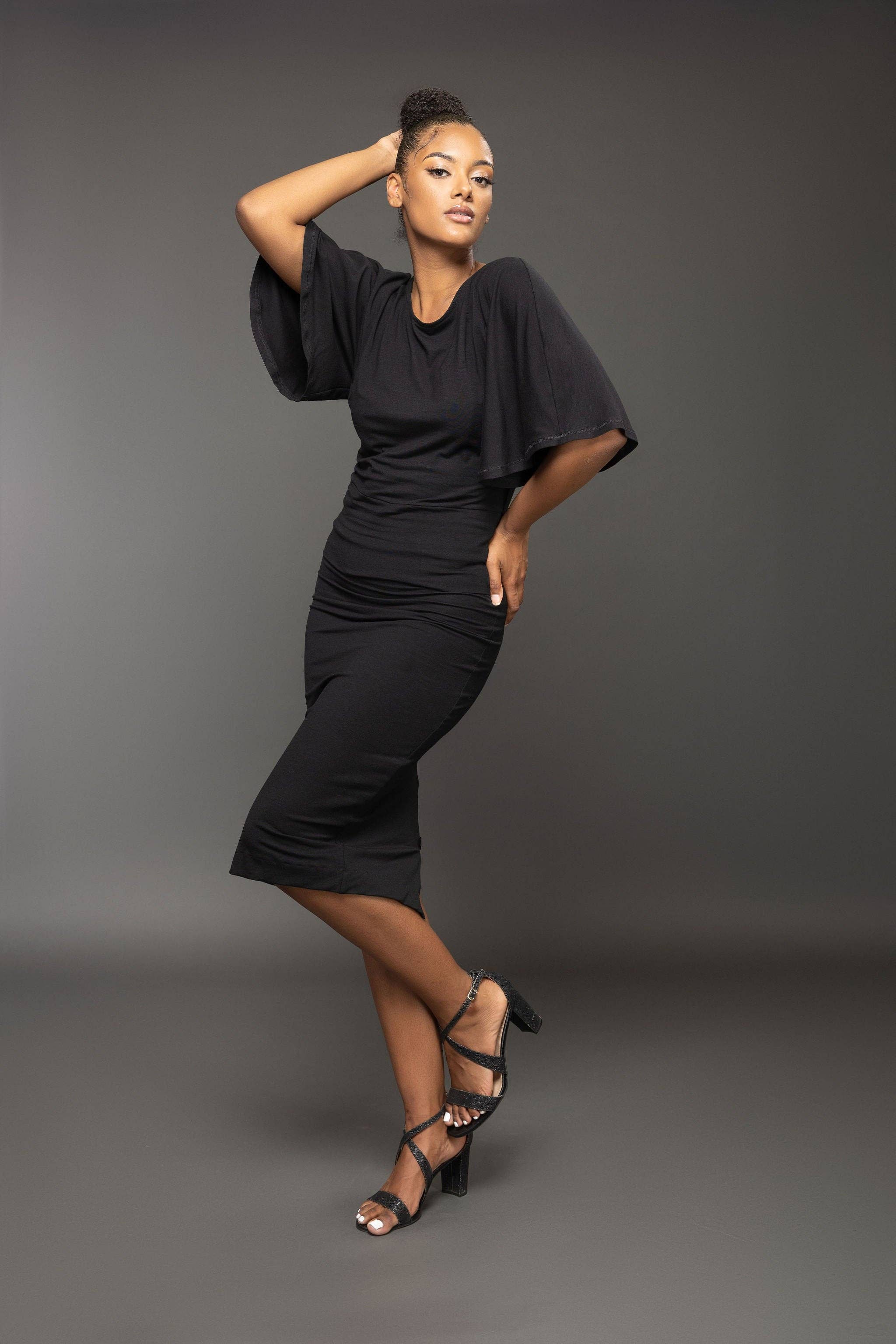 Devinto – Saia - Mulher por atacado – Saia lápis elástica Sandra com fita de cetim e detalhe de laço6