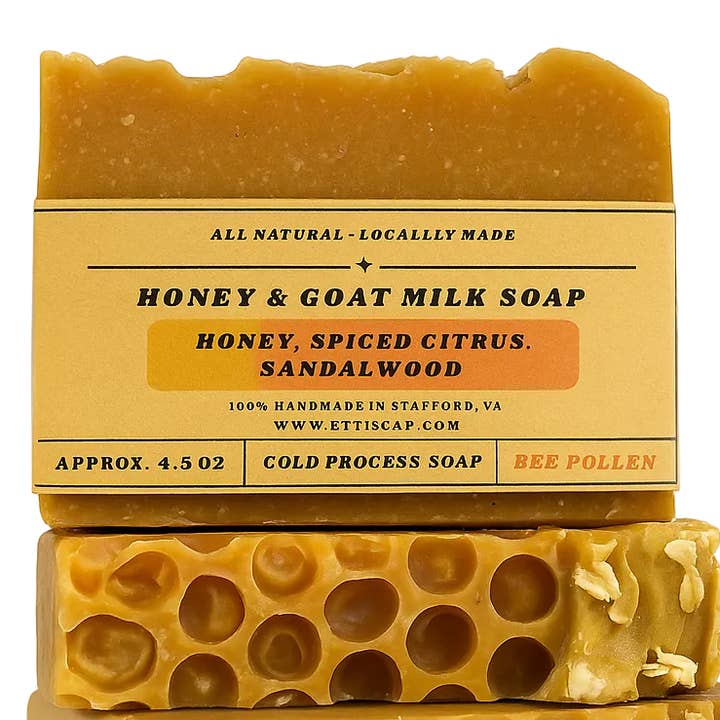 Savon au Miel et Lait de Chèvre | Pollen d'Abeille pour la vente par Etti Soap LLC