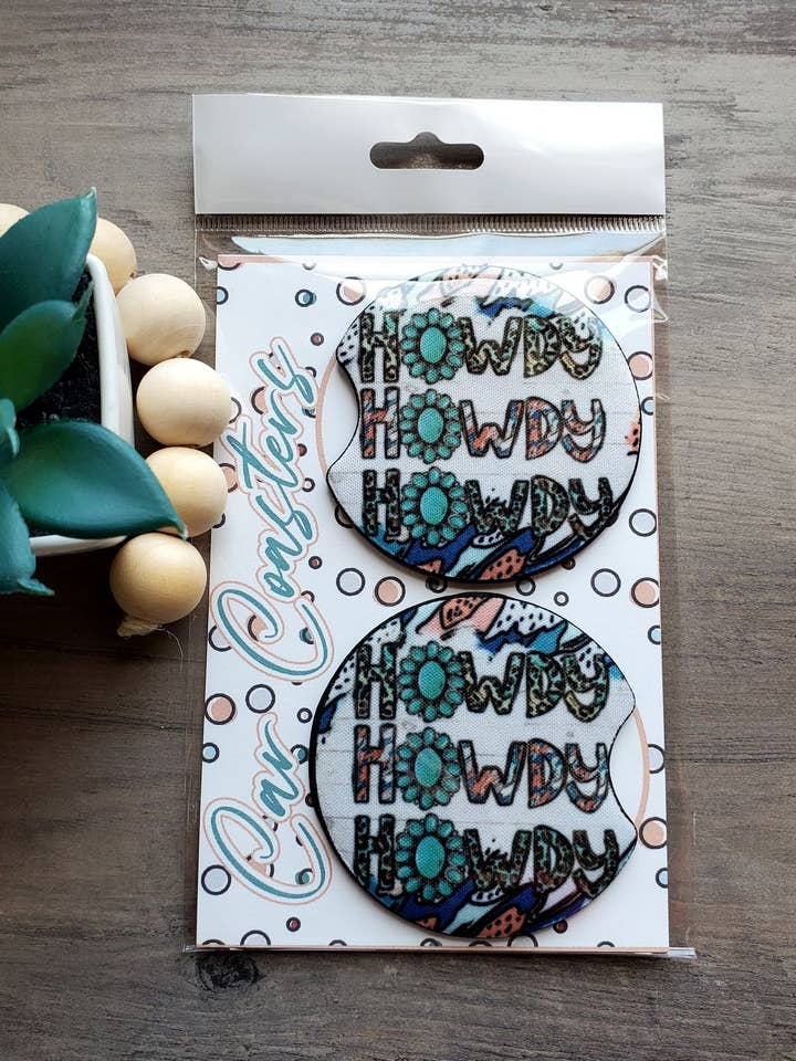 Howdy Country Car Coaster voor wholesale door Trippin Designs