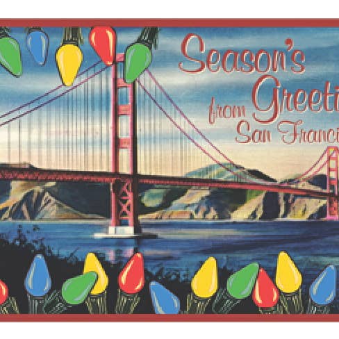 Wright Card Company - Wholesale Season's Greetings Card - San Francisco Golden Gate Bridge Card - Box Set of 10 C103842