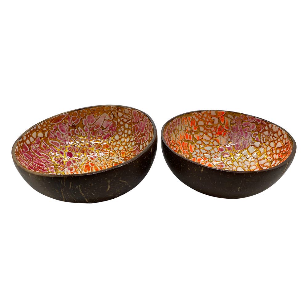 VIE - Wholesale Decorative Plate/Dish/Bowl - Hand-Painted Coconut Bowls, Lacquered, Set of 248