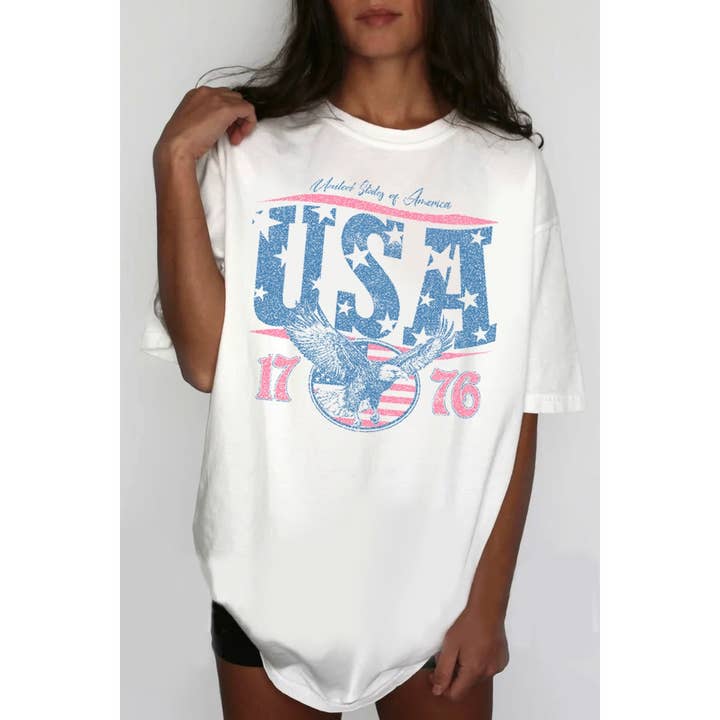 AMERICA 1776 OVERSIZED GRAPHIC TEE for wholesale by HRTandLUV