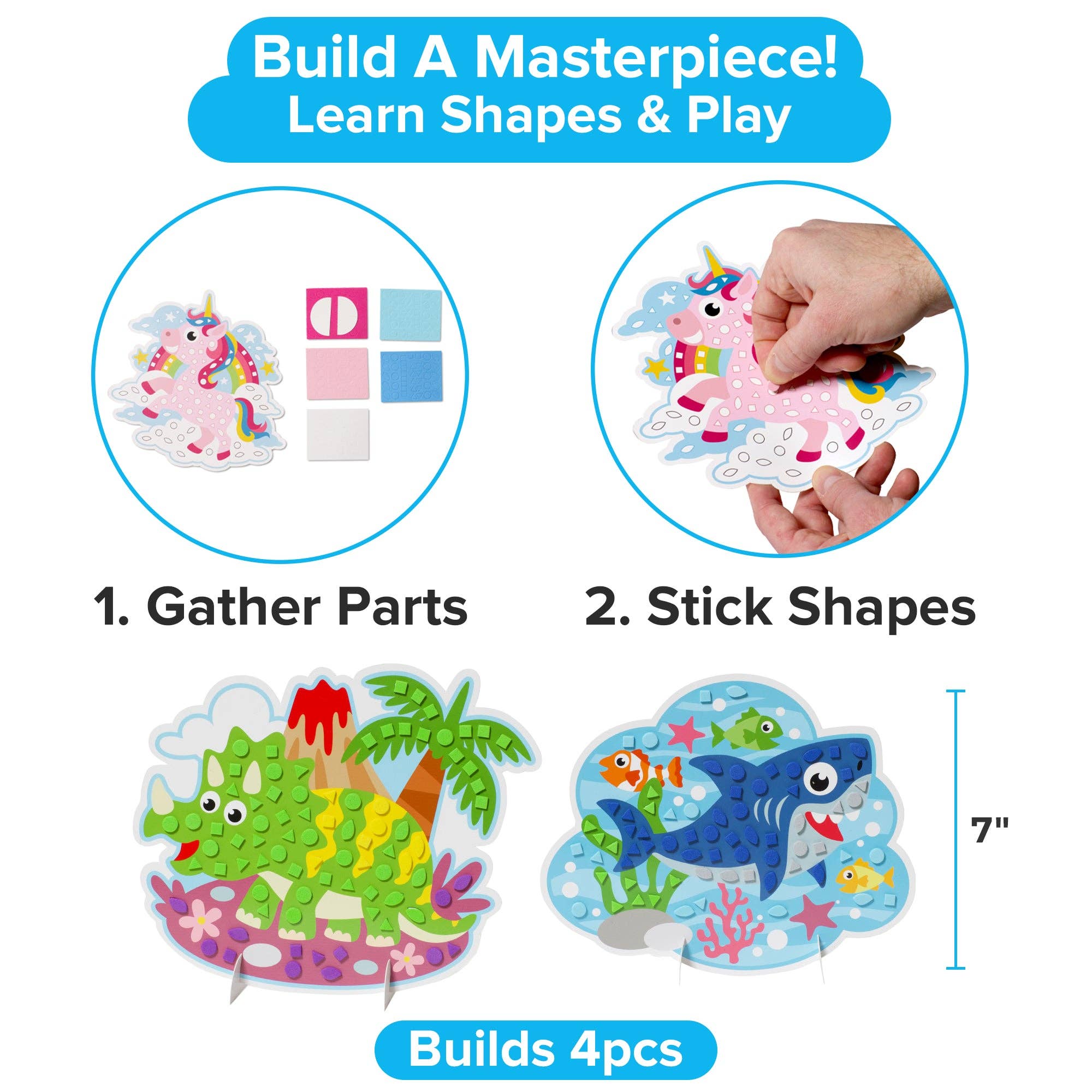 AYK Brand - Venta al por mayor Kit de manualidades - Niños - Escena de espuma EVA DIY (hace 4 piezas) (juego de 2)3