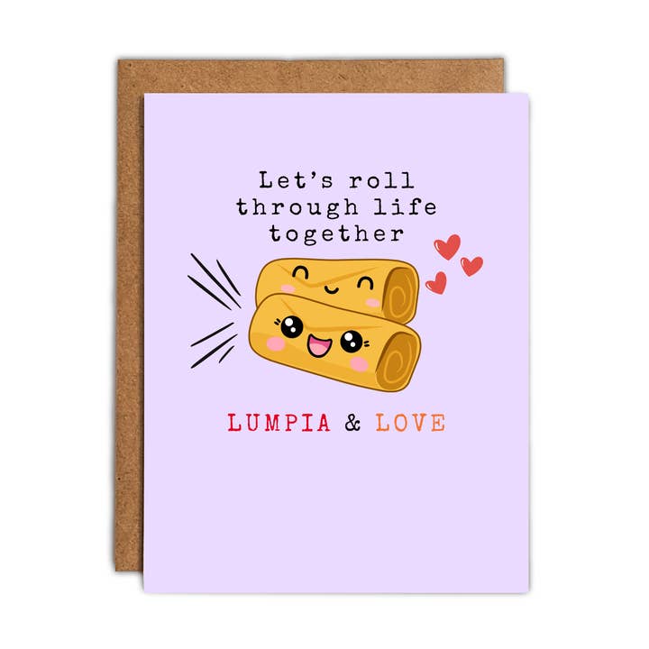 Cute Love Card Filipino Food Greeting Cards Lumpia for wholesale by Paper Picture Mama