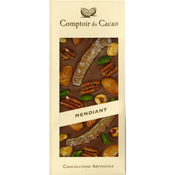 French Feast - Wholesale Chocolate Bar - Comptoir du Cacao Milk chocolate bar w/ mendiants