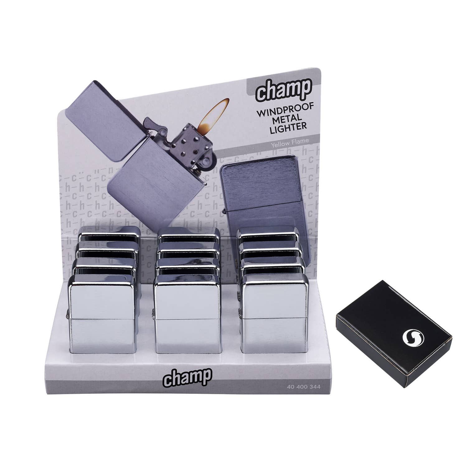 Champ by Polyflame - Wholesale Lighter - Display of 12 windproof flint lighters2