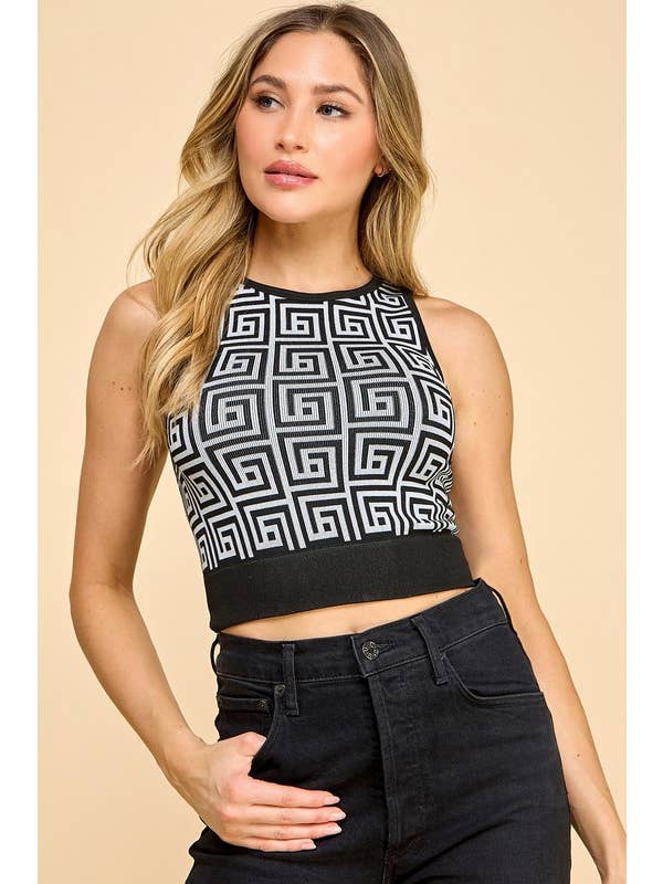 MIO WHOLESALE - Wholesale Tank Top - Women's - PT001 PRINT CROP TANK TOP1