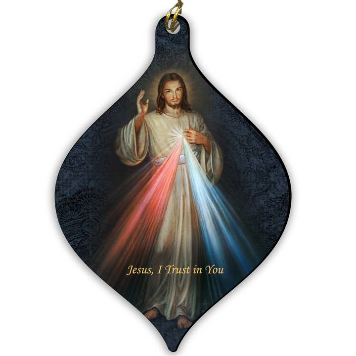 Divine Mercy Wood Ornament for wholesale by Nelson Gifts Wholesale