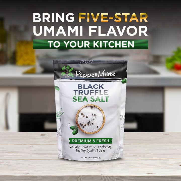 Peppermate - Wholesale Salt - Grindable Black Truffle Sea Salt-12 OZ1