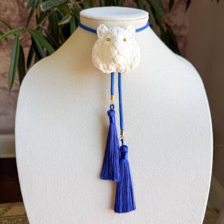 Tigre Bolo Bianco con Blu Reale & Blu Reale per la vendita all'ingrosso da parte di Rahya Jewelry Design