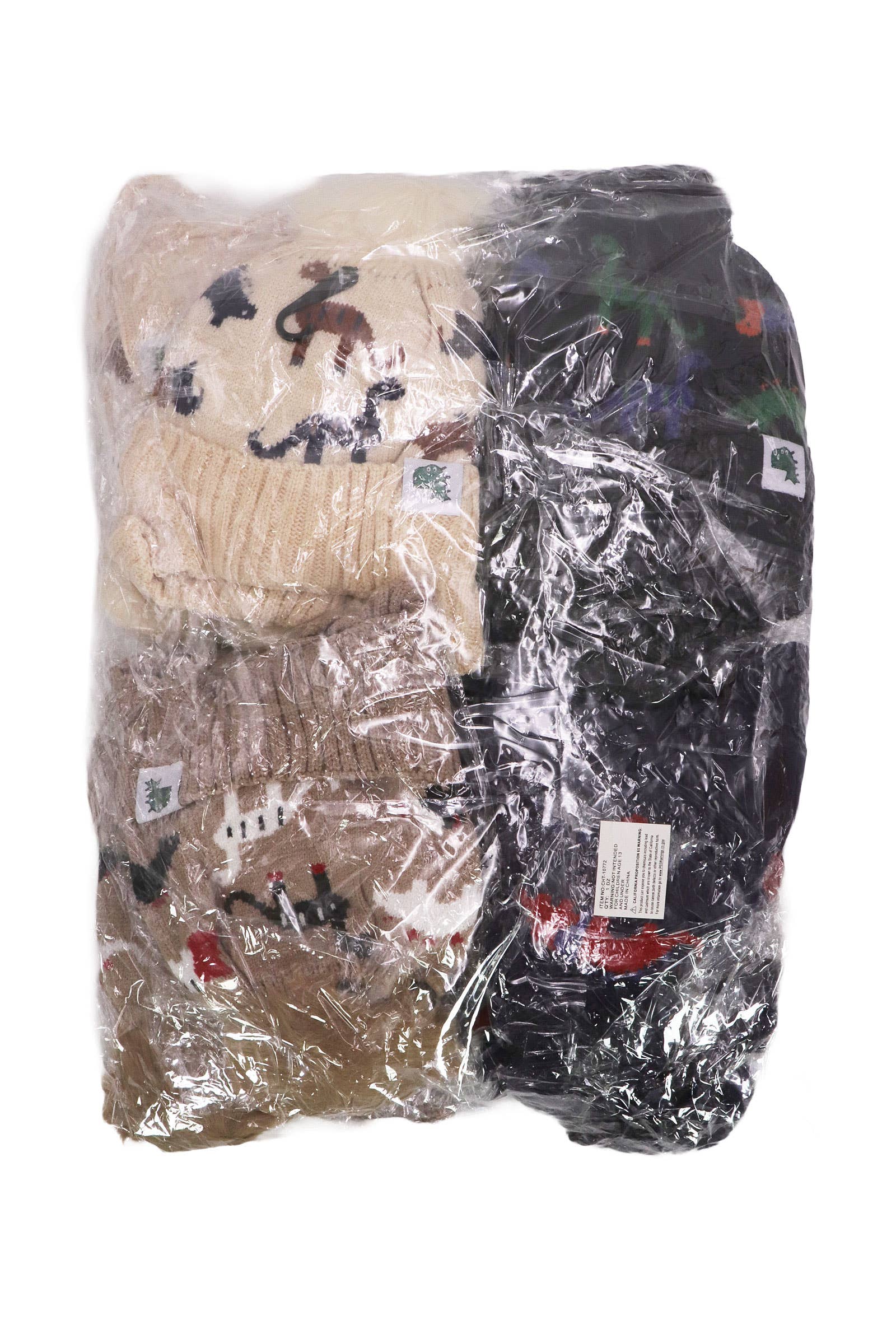 ASSORTED Kids Dinosaur Ear Cover Chin Strap Beanie for wholesale on Faire11