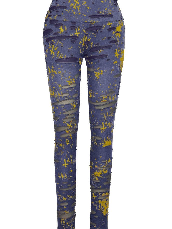 CHIC STAR – wholesale Sport-/loungeleggings – Dam – Chic Star Ripped Yoga Leggings I Gul 062124