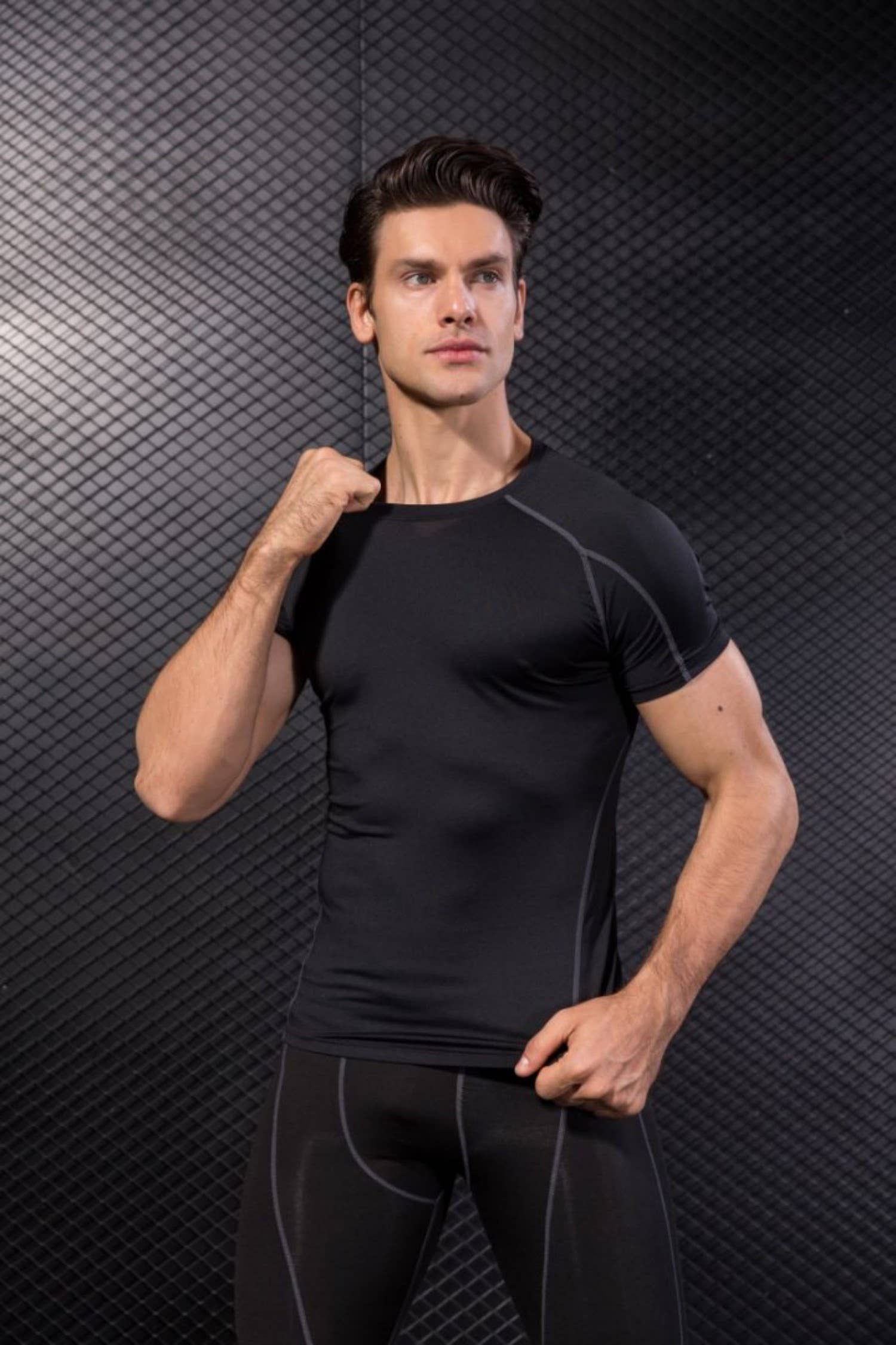 Active by Anna-Kaci - Wholesale Athletic Top - Men's - Men's Compression Short Sleeve Athletic T-Shirt1
