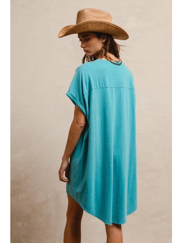 Vanilla Monkey - Wholesale Dress - Women's - Usa Lettering Patchwork Wash Jersey Dress