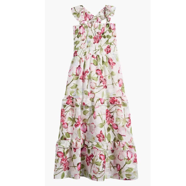 Robe maxi imprimée en chiffon dévoré pour pré-ados pour la vente par Ava & Yelly