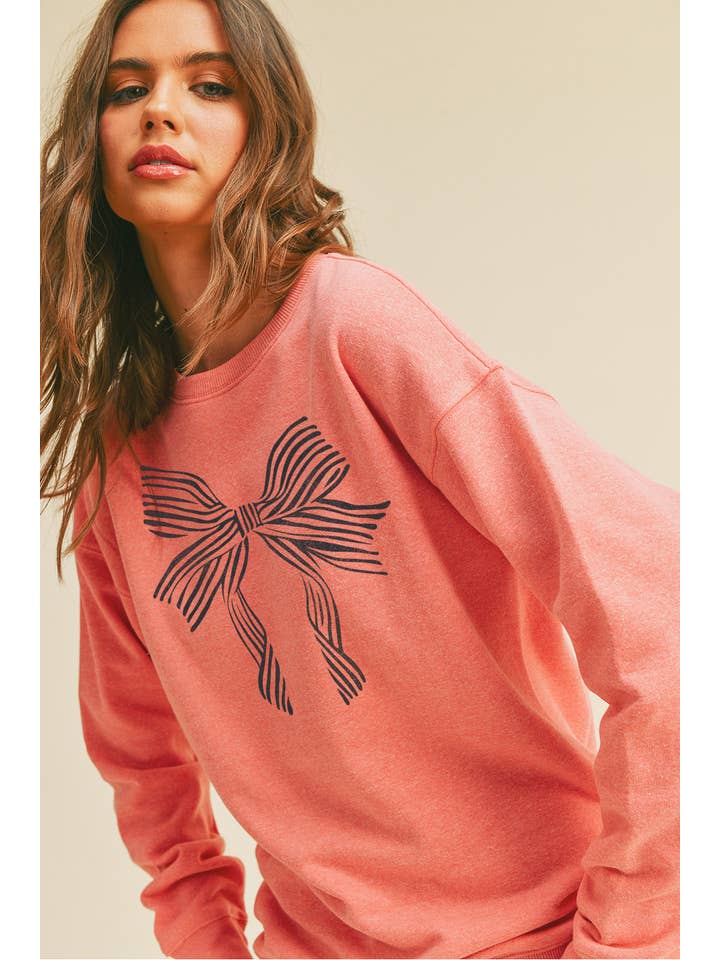 Honestee - Wholesale Sweatshirt - Women's - Bow Long Sleeve Sweatshirt1