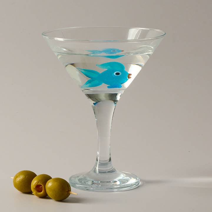 Glamuran Berlin - Wholesale Cocktail/Liquor Glass - Funny Martini Glass with a fish inside1