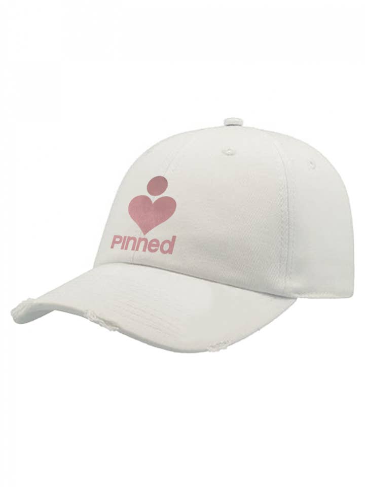 Casquette détruite en velours PinNed Peach pour la vente par PINNED by K