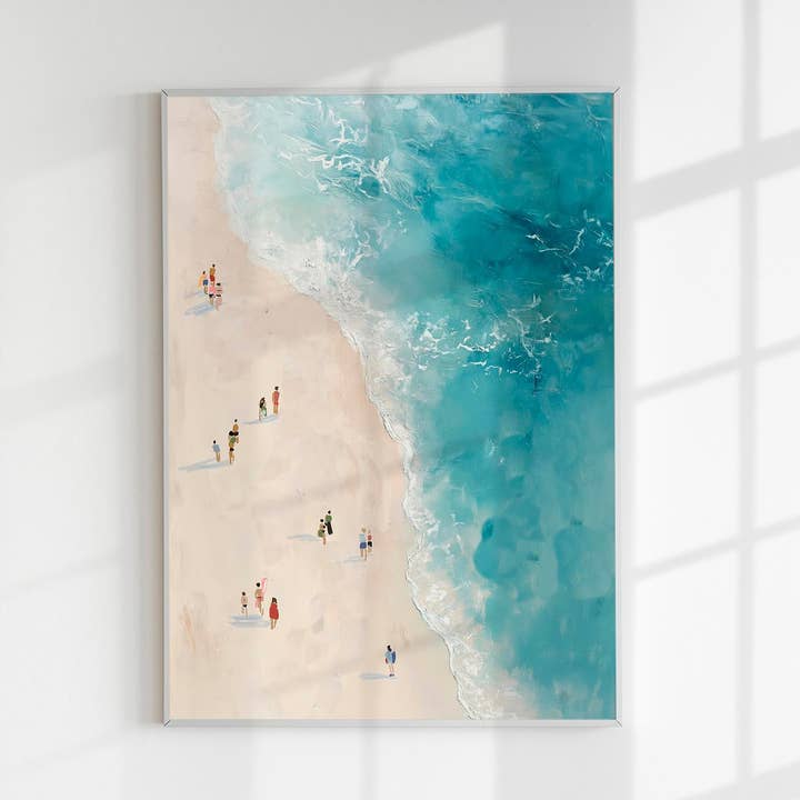 Strand set fra oven Kunstplakat for engroshandel hos Patroa Studio