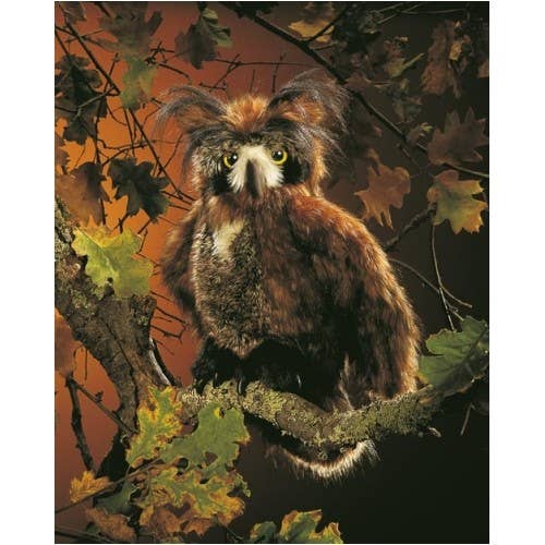 FOLKMANIS-PUPPETS – wholesale Docka - Barn och baby – Uggla, rörligt ögonskydd/Stor hornuggla 2403