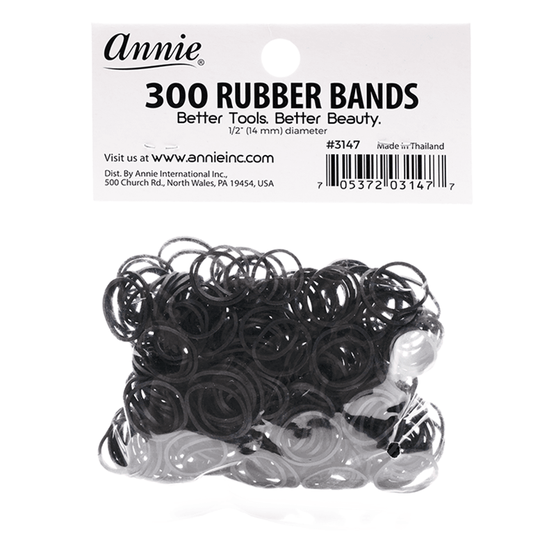 Annie International, Inc. - Wholesale Hair Tie - Annie Rubber Bands 300Ct Black2
