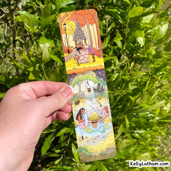 Kelly Latham Art - Wholesale Bookmark - Wishing Well Bookmark – Fantasy Gift – Bookish Mermaid Art