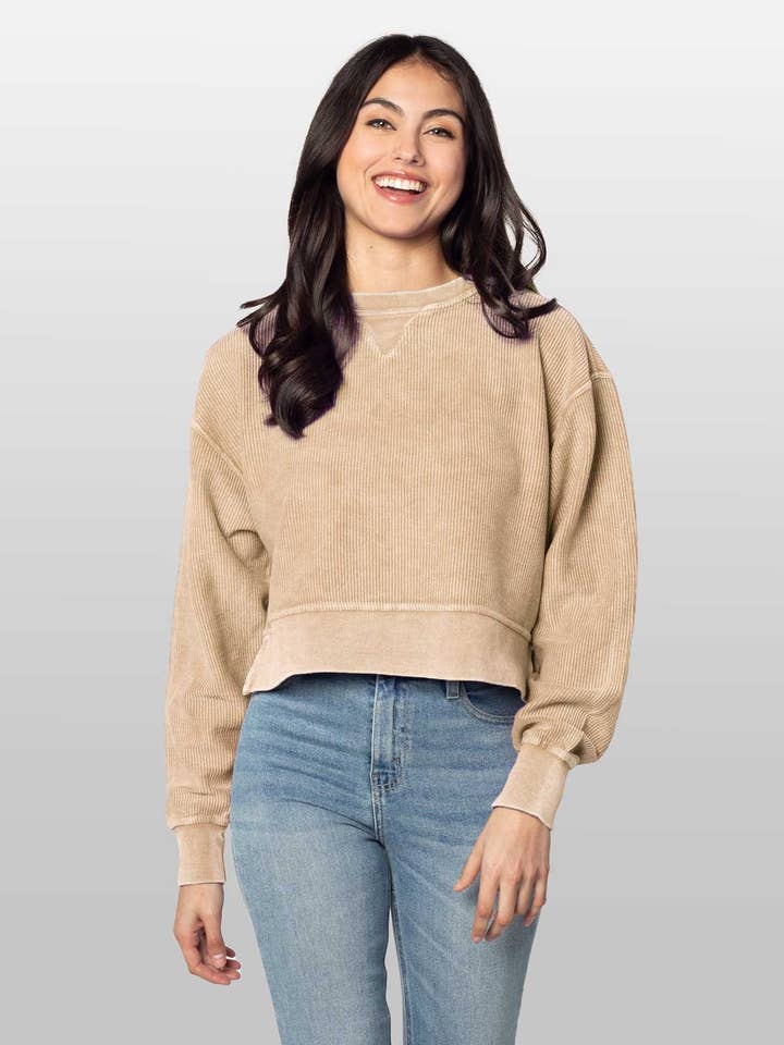 chicka-d - Wholesale Sweatshirt - Women's - Corded Boxy Pullover, All Colors1