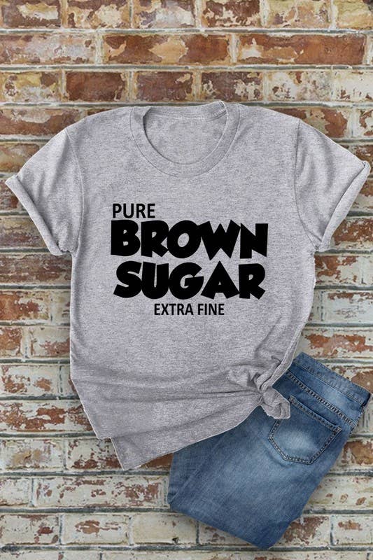 Top Avenue – T-shirt estampada - Mulher por atacado – Camiseta Pure Brown Sugar Extra Fino, Unissexo de gola curta2