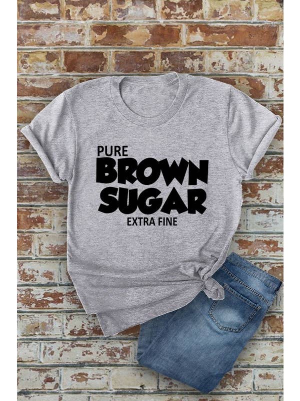 Top Avenue – T-shirt estampada - Mulher por atacado – Camiseta Pure Brown Sugar Extra Fino, Unissexo de gola curta2