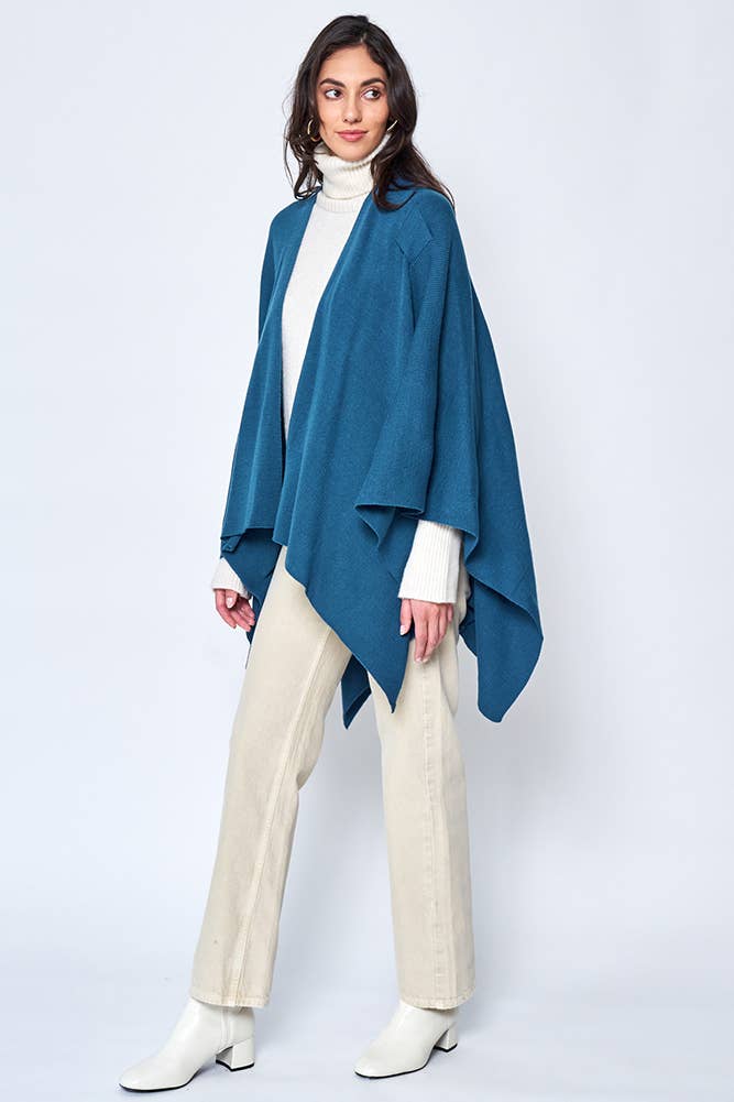 Hana - Venta al por mayor Poncho - Mujer - Ruana sólida con correa para el hombro76