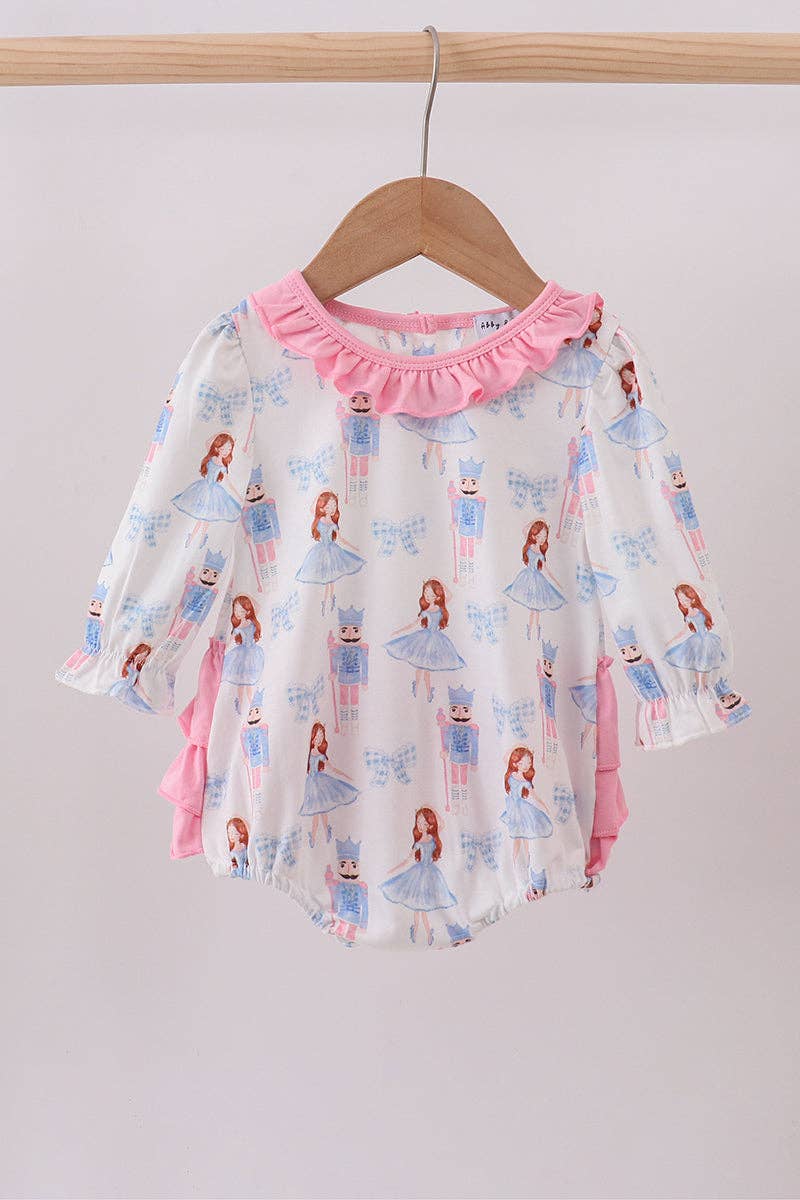 Mom & Co. - Wholesale Rompertje - Baby - Roze strik notenkraker ruche bubbel