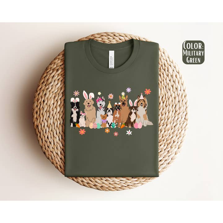 The Shirt Company - Wholesale T-Shirt (Graphic) - Women's - Easter Dogs Shirt - Dog Easter Shirt3