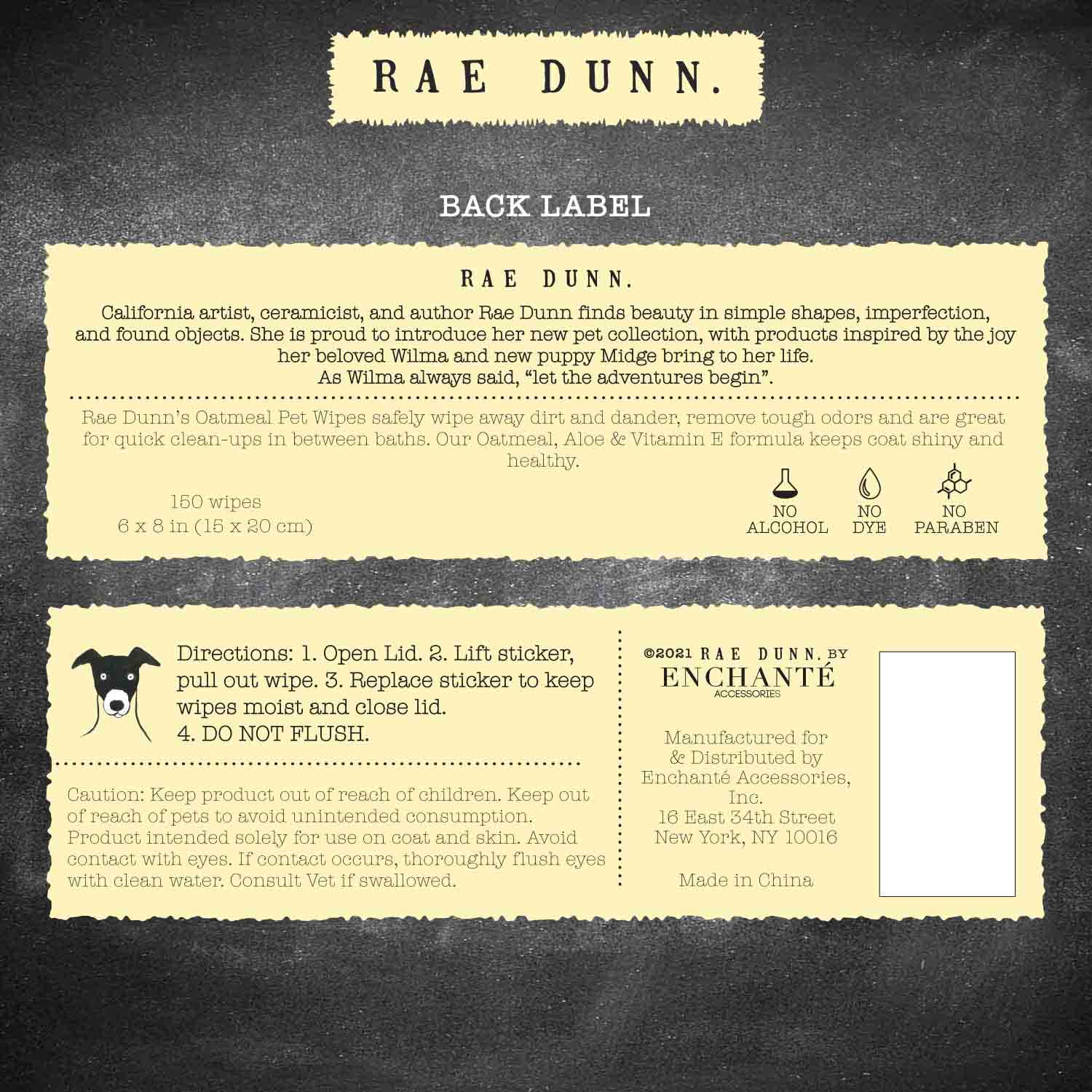Precious Tails - Vente Produit de toilettage – chien - Lingettes pour animaux de compagnie Rae Dunn Icones - 150 ct6