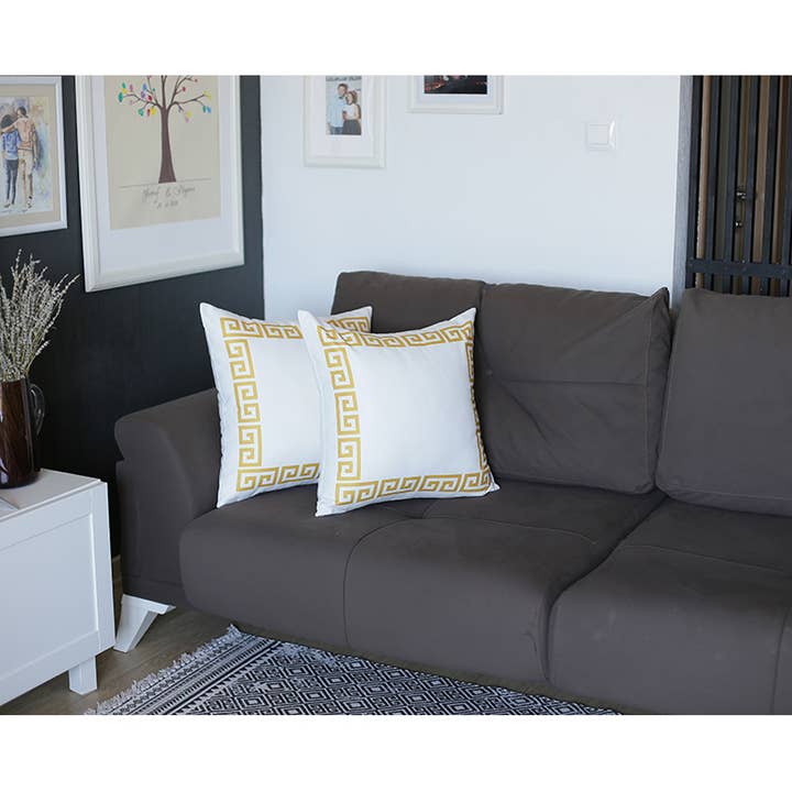 Kissenbezug mit griechischem Schlüssel (2er-Set) für den Großhandel von MIKE & Co. NEW YORK