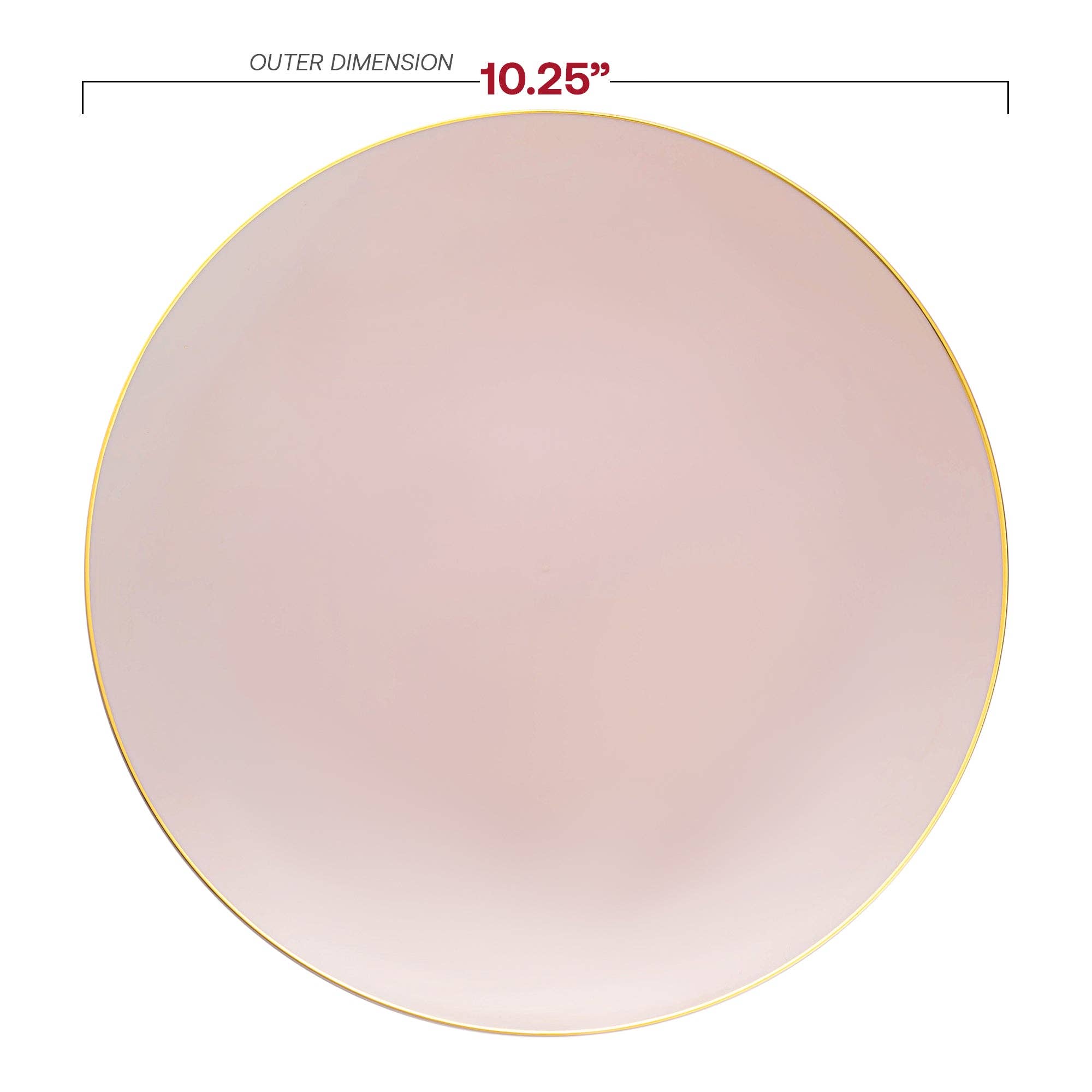 Smarty had a Party - Wholesale Disposable Plate - 10.25" Pink with Gold Organic Plastic Dinner Plates - 10 pcs2